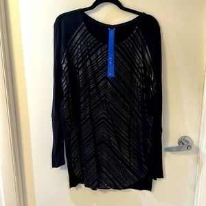 Kit & Ace black draped modal/viscose/cashmere top